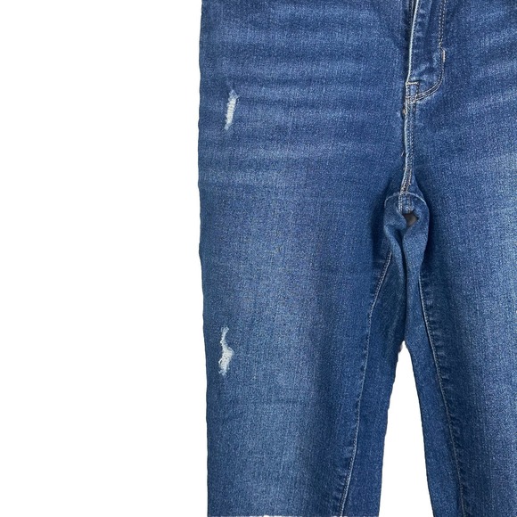 Nicole Miller Soho High Rise Skinny Crop Jeans Womens 10 Distressed Blue Denim - Picture 4 of 10